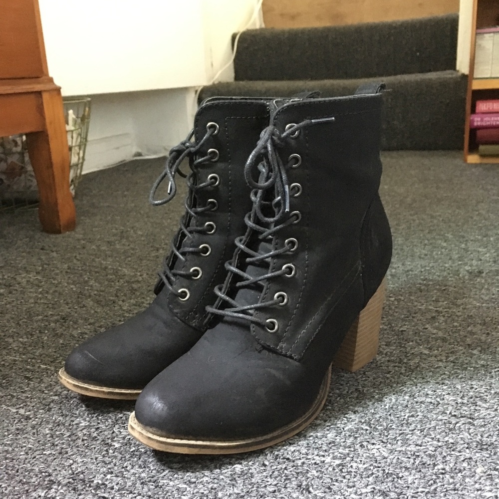 Black suede booties